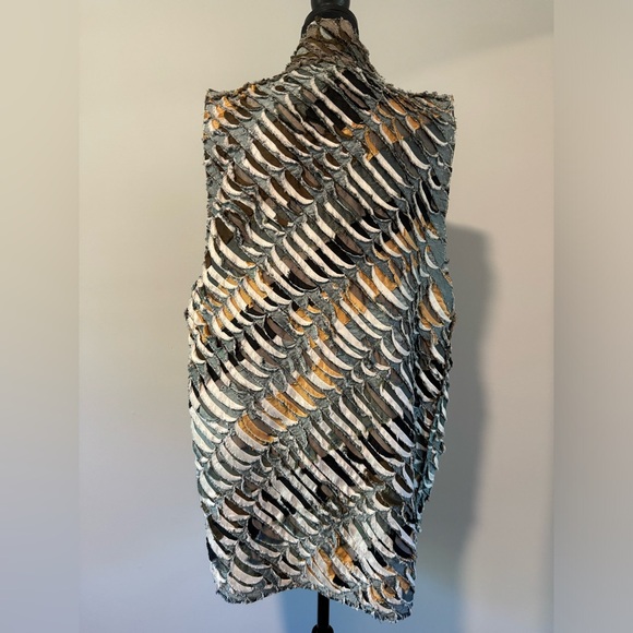 Tim Harding Textile Wearable Art 100% Raw Silk Vest Tunic - Picture 10 of 16